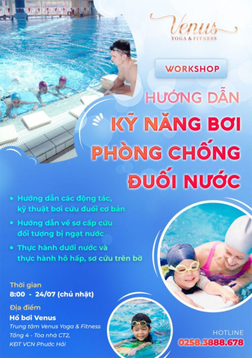 Tờ rơi dạy học bơi thiết kế đẹp