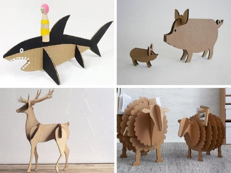 Tự Tay Làm Kệ Sách Bằng Giấy Carton Siêu Đơn Giản Tại Nhà 14 Gợi ý những món đồ chơi được tái chế từ thùng giấy carton